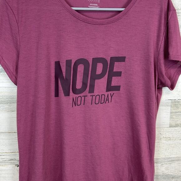 Reebok Nope Not Today Berry Purple Fitted Tee T-Shirt Women’s Size Large - Picture 2 of 6